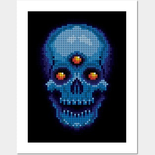 Blue Visionary Skull Posters and Art